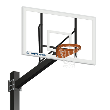 Basketball System - Titan (Powder Coated) Black (6 in. x 6 in. Pole with 6 ft. Offset) - 72 in. Acrylic Backboard - Playground Goal (Surface Mount)